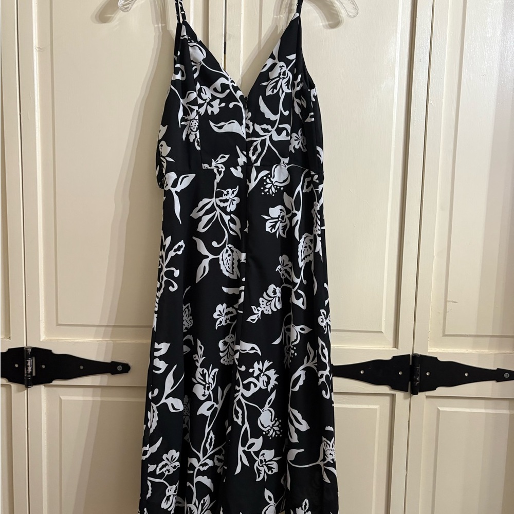 Express Black and White Floral Maxi Dress